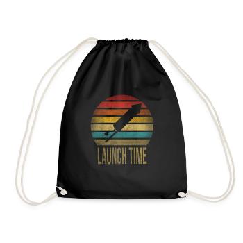 Fireworks Boom Rocket Going Up Launch Retro - Turnbeutel - Schwarz - Vorne