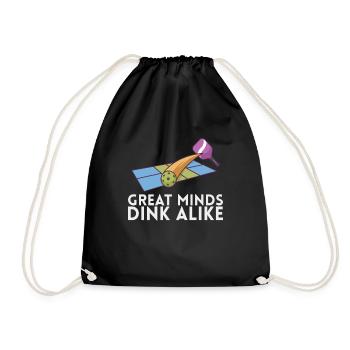 Great Minds Dink Alike For Pickleball Players Or - Drawstring Bag - black - Front