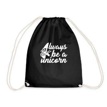 Sei immer ein Einhorn Unicorn - Turnbeutel - Schwarz - Vorne