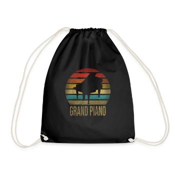 Piano à queue Musique Pianiste Retro Sunset - Sac de sport léger - noir - Devant