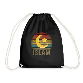 Islam Crestcent Star Religion Rétro Coucher de Soleil - Sac de sport léger - noir - Devant