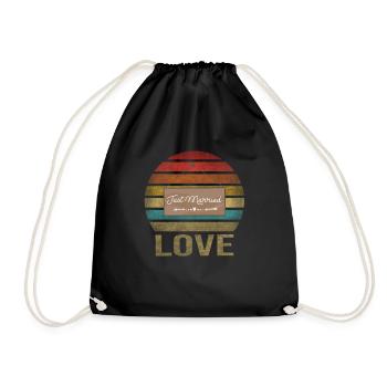 Juste marié Amour Famille Mari Femme - Sac de sport léger - noir - Devant