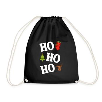 Ho ho ho Ugly Christmas Sweater - Turnbeutel - Schwarz - Vorne