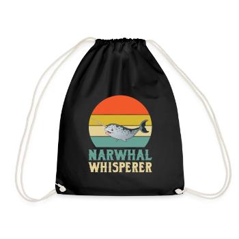 Narwal Flüsterer - Turnbeutel - Schwarz - Vorne