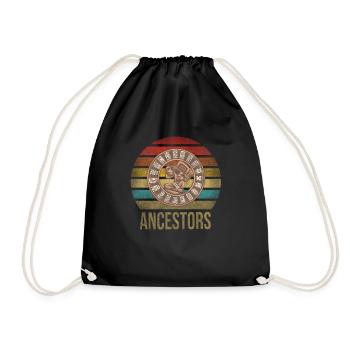 Mayan Calender Maya Itzamna Retro Sunset - Drawstring Bag - black - Front
