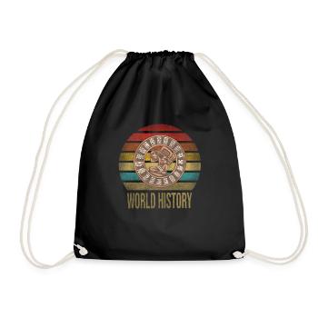 Mayan Calender Maya Itzamna Retro Sunset - Drawstring Bag - black - Front