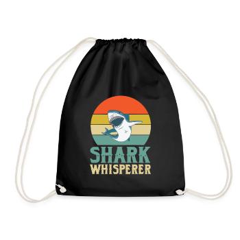 Shark Whisperer - Drawstring Bag - black - Front