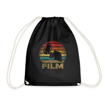 Movie Film Roll Cinema Retro Sunset - Drawstring Bag - black - Front