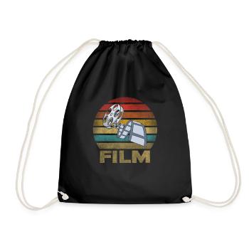 Movie Film Roll Cinema Retro Sunset - Drawstring Bag - black - Front