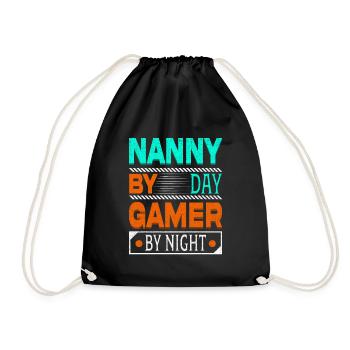 Nounou de jour Gamer by Night pour grand-mère - Sac de sport léger - noir - Devant