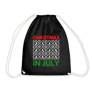Christmas in July design for Christians and tree - Drawstring Bag - black - Front