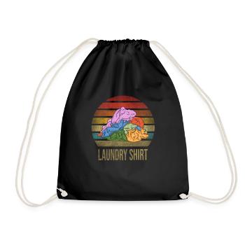Journée de blanchisserie Pile de vêtements Retro Sunset - Sac de sport léger - noir - Devant