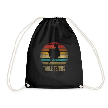 Ping Pong Table Tennis King of the Table - Drawstring Bag - black - Front
