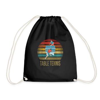 Ping Pong Table Tennis King of the Table - Drawstring Bag - black - Front