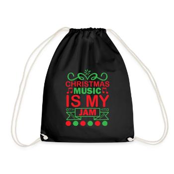 Christmas music is my jam Norwegian - Drawstring Bag - black - Front