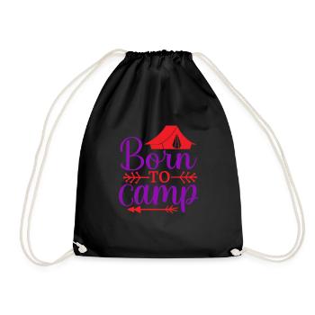 Born for camping Nature Outdoor Mountains - Drawstring Bag - black - Front