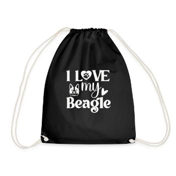 Ich liebe meinen Beagle - Turnbeutel - Schwarz - Vorne