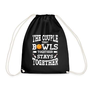 Bowl Design For Bowler Bowling Team Player Sport - Drawstring Bag - black - Front