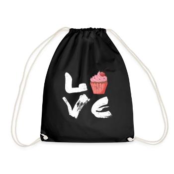 Love Cake For Bakers Or Baking Fans - Drawstring Bag - black - Front