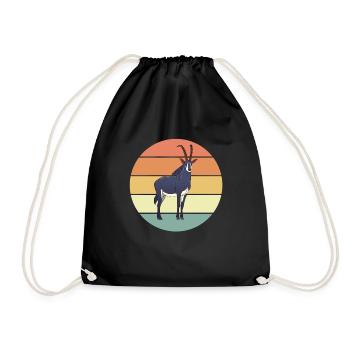 Retro Antilope Geschenk - Turnbeutel - Schwarz - Vorne