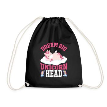 Dreams big little unicorn unicorn - Drawstring Bag - black - Front