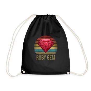Ruby Gemstone Retro Sunset - Turnbeutel - Schwarz - Vorne