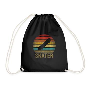 Skateboard Skate Or Die Retro Sunset - Turnbeutel - Schwarz - Vorne