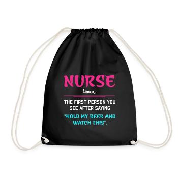 Drôle d’infirmière - Sac de sport léger - noir - Devant