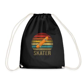 Skateboard Skate Or Die Retro Sunset - Turnbeutel - Schwarz - Vorne