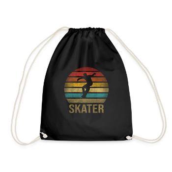 Skateboard Skate Or Die Retro Sunset - Turnbeutel - Schwarz - Vorne