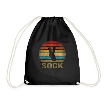 Sock Life Socks Retro Sunset Vintage - Drawstring Bag - black - Front