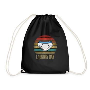 Underwear Slip Underpants Laundry Day - Drawstring Bag - black - Front
