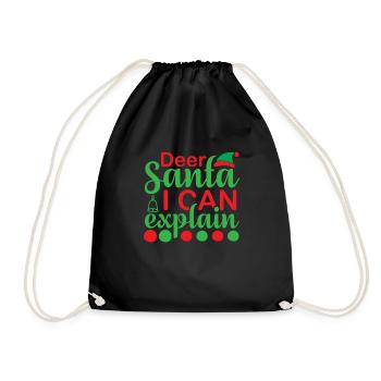 Lieber Weihnachtsmann ich kann es erklären - Turnbeutel - Schwarz - Vorne