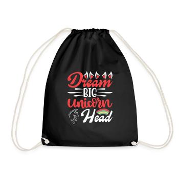 Dreams big little unicorn unicorn - Drawstring Bag - black - Front