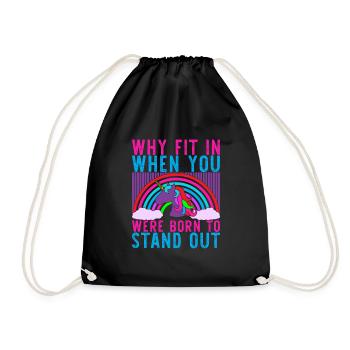 Unicorn Born to stand out - Drawstring Bag - black - Front