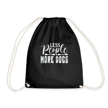 Fewer people more dogs - Drawstring Bag - black - Front