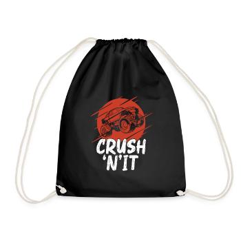 Crush 'n' It Truck-lover-monster-truck - Drawstring Bag - black - Front