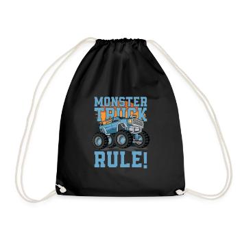 Monster truck rules! Truck-lover-monster-truck - Drawstring Bag - black - Front
