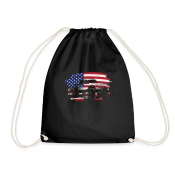 Monster Truck Patriotic Flag Truck Amateur - Sac de sport léger - noir - Devant