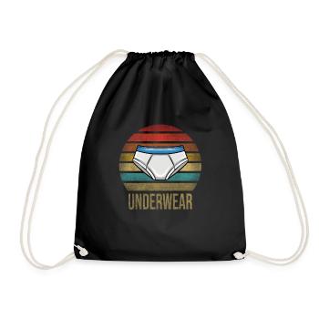Underwear Slip Underpants Laundry Day - Drawstring Bag - black - Front
