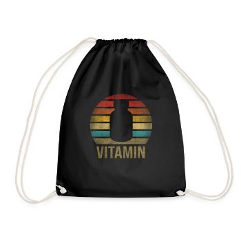 Vitamins Pills Retro Sunset Vintage - Turnbeutel - Schwarz - Vorne