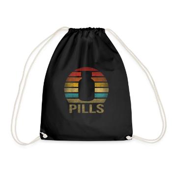 Vitamins Pills Retro Sunset Vintage - Turnbeutel - Schwarz - Vorne