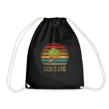 Cash Money Wheelbarrow Pushcart Sunset - Drawstring Bag - black - Front