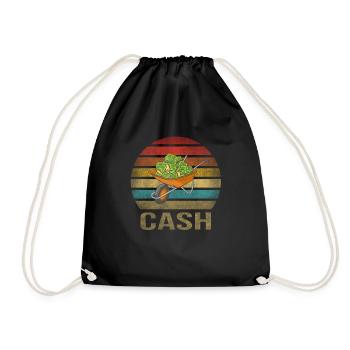 Cash Money Wheelbarrow Pushcart Sunset - Drawstring Bag - black - Front