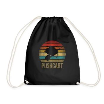 Cash Money Wheelbarrow Pushcart Sunset - Drawstring Bag - black - Front