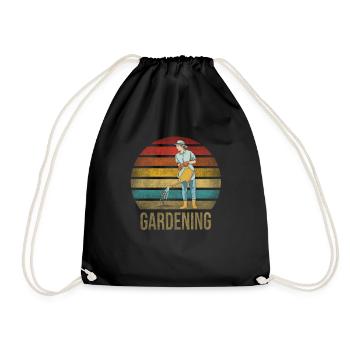 Gardening Watering Flowers Nature Plants - Drawstring Bag - black - Front