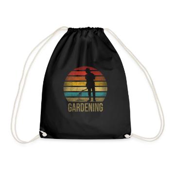 Gardening Watering Flowers Nature Plants - Drawstring Bag - black - Front