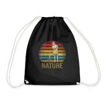 Gardening Watering Flowers Nature Plants - Drawstring Bag - black - Front