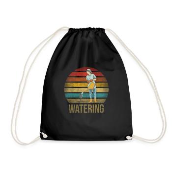 Gardening Watering Flowers Nature Plants - Drawstring Bag - black - Front