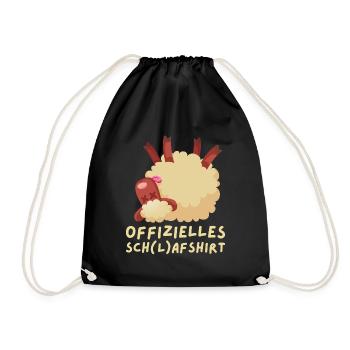 Schafshirt zum Schlafen, Schaf - Turnbeutel - Schwarz - Vorne